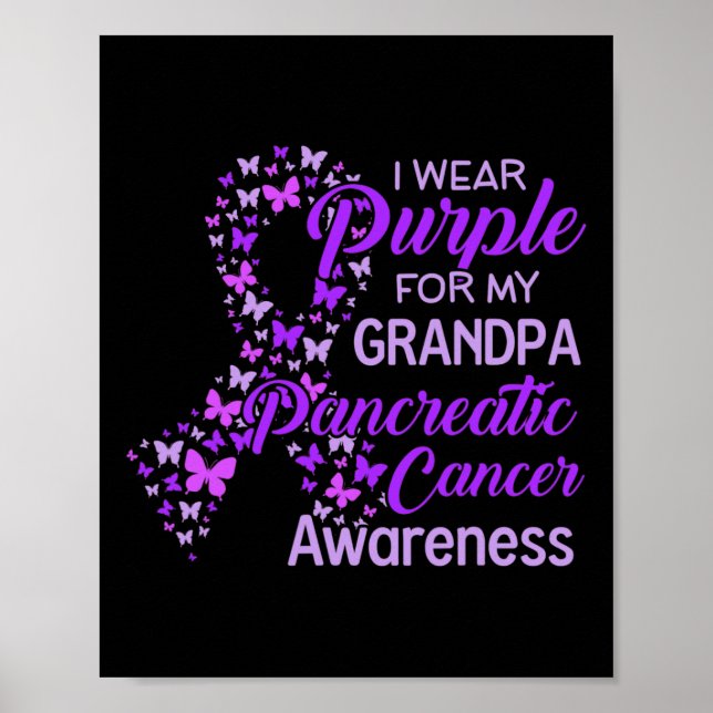 Póster Uso Morado Para Mi Abuelo Cáncer Pancreático 1 (Frente)