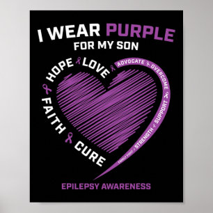 Póster Uso Morado Para Mi Hijo Epilepsia Awareness Mom Da
