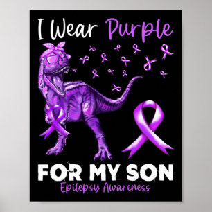 Póster Uso Morado Para Mi Hijo Epilepsia Conciencia Dinos