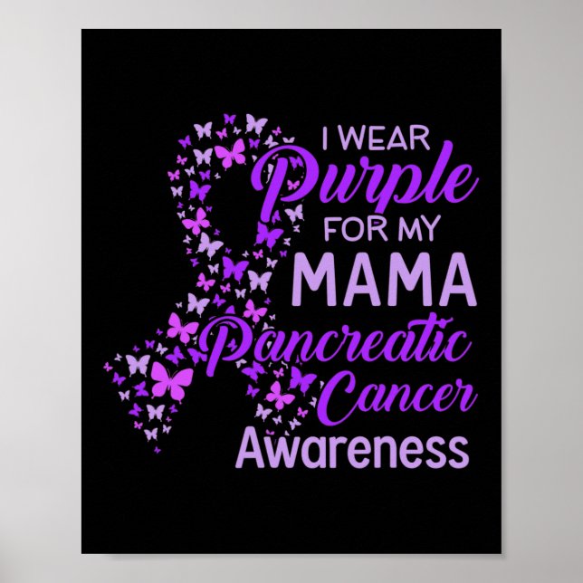 Póster Uso Morado Para Mi Mamá Cáncer Pancreático (Frente)