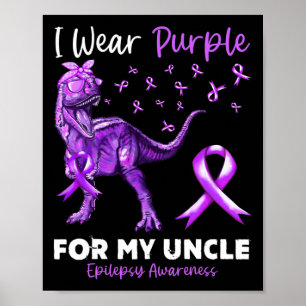 Póster Uso Morado Para Mi Tío Epilepsia Awareness Dino