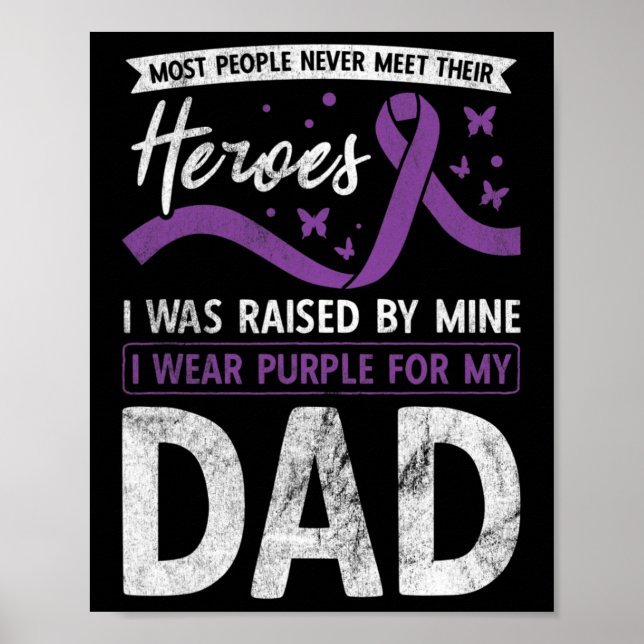 Póster Uso Morado Por Los Héroes De Mi Papá Cáncer Pancre (Frente)