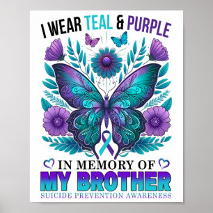 Póster Uso Morado Verde azulado En Memoria Del Suicidio D