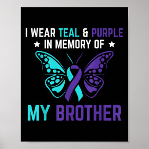 Póster Uso Morado Verde azulado En Memoria Del Suicidio D