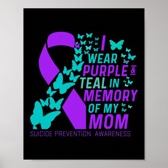 Póster Uso Morado Y Verde azulado Para Evitar El Suicidio (Frente)