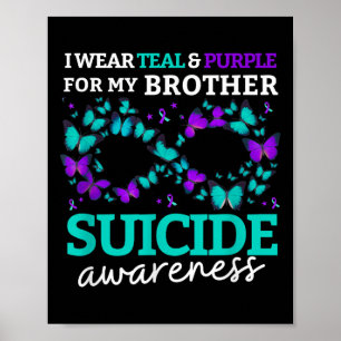 Póster Uso Morado Y Verde azulado Para Mi Hermano Suicidi