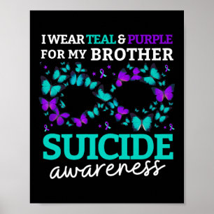 Póster Uso Morado Y Verde azulado Para Mi Hermano Suicidi