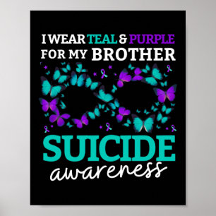 Póster Uso Morado Y Verde azulado Para Mi Hermano Suicidi