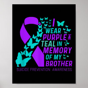 Póster Uso Morado Y Verde azulado Para Mi Hermano Suicidi