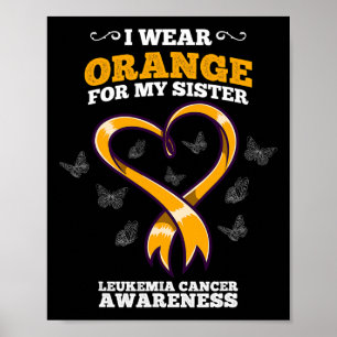 Póster Uso Naranja Hermana Leucemia Blo de Conciencia sob