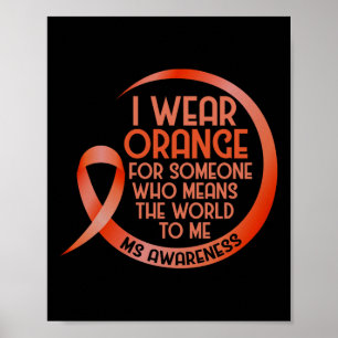 Póster Uso Naranja Para Alguien Señora Esclerosis Múltipl