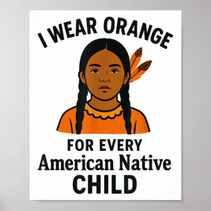 Póster Uso Naranja Para Cada Unidad De Niños Nativos Esta