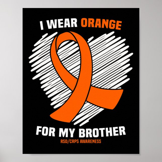 Póster Uso Naranja Para La Conciencia De Mi Hermano Rsdcr (Frente)