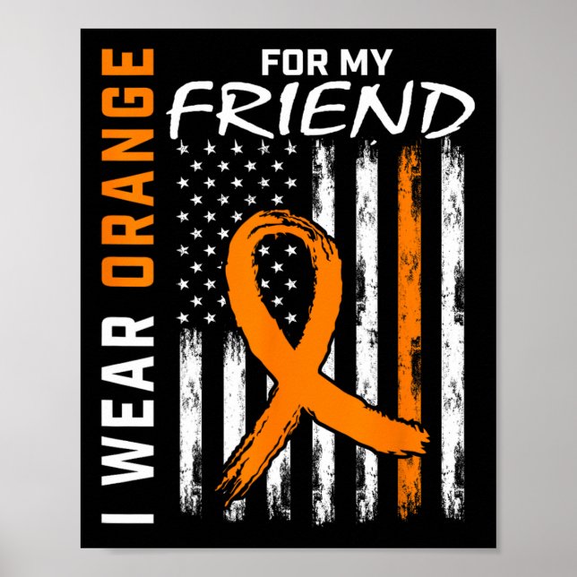 Póster Uso Naranja Para Mi Amigo Leukemia Awareness Fla (Frente)