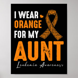 Póster Uso Naranja Para Mi Confrontación De Cáncer De Leu