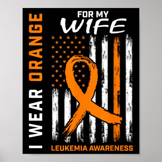Póster Uso Naranja Para Mi Esposa Leukemia Sensibilizació (Frente)