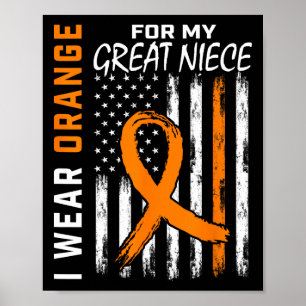 Póster Uso Naranja Para Mi Gran Niña Leukemia Awarenes