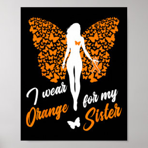 Póster Uso Naranja Para Mi Hermana Sra Leukemia Sensibili