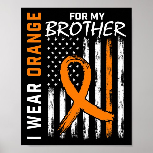 Póster Uso Naranja Para Mi Hermano Leucemia Awareness Fl (Frente)