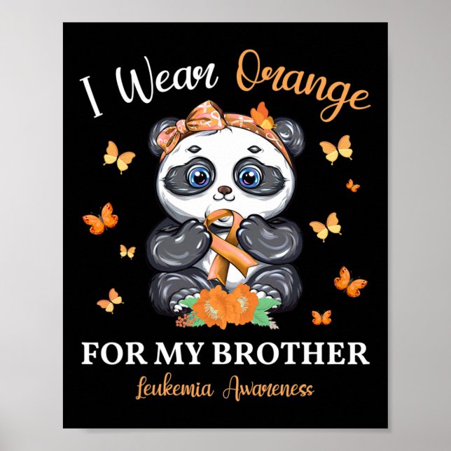 Póster Uso Naranja Para Mi Hermano Leucemia Awareness Pa (Frente)