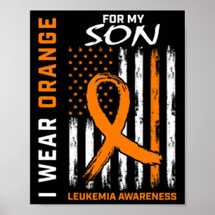 Póster Uso Naranja Para Mi Hijo Leucemia Conciencia Ameri