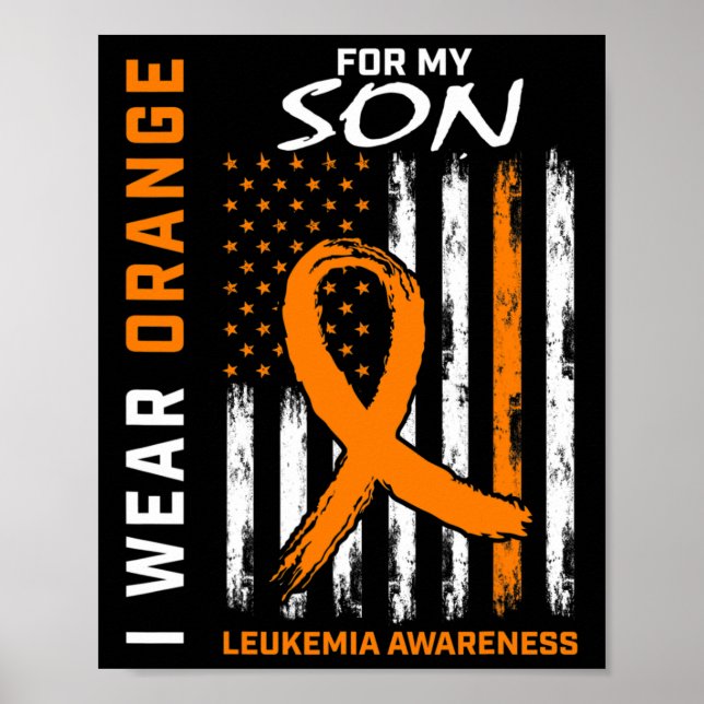 Póster Uso Naranja Para Mi Hijo Leucemia Conciencia Ameri (Frente)