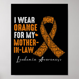 Póster Uso Naranja Para Mi Suegra Con Cáncer De Leucemia
