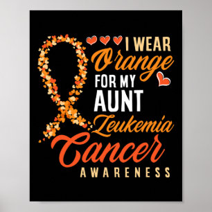 Póster Uso Naranja Para Mi Tía Leucemia Cáncer Awarenes