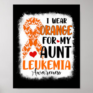 Póster Uso Naranja Para Mi Tía Leucemia Mes De Conciencia