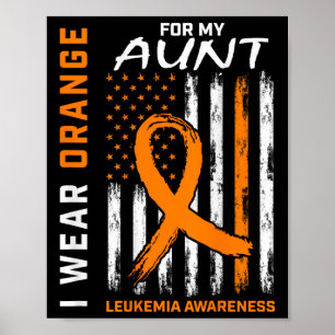Póster Uso Naranja Para Mi Tía Leukemia Conciencia Americ
