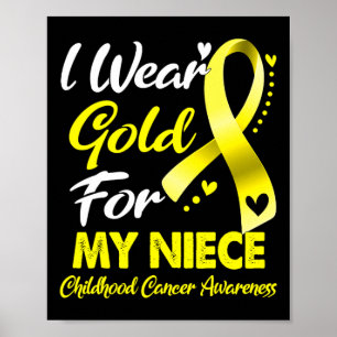 Póster Uso oro para la conciencia del cáncer infantil de