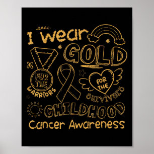 Póster Uso Oro Para La Gol De Conciencia Sobre El Cáncer