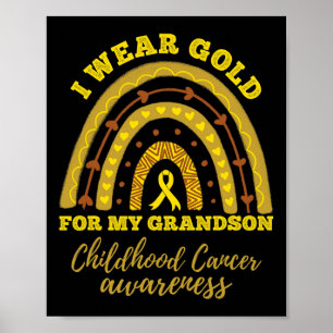 Póster Uso Oro Para Mi Nieto Con Conciencia De Cáncer De 