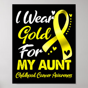 Póster Uso Oro Para Mi Tía Conciencia Sobre El Cáncer Inf