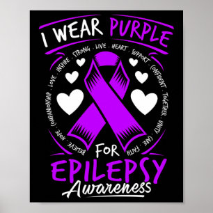 Póster Uso Púrpura Para Concienciación Sobre Epilepsia T
