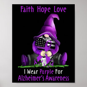 Póster Uso Púrpura Para Heimerheimer Awareness Gnome Fai