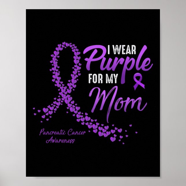 Póster Uso Púrpura Para Mamá Conciencia Pancreática Sobre (Frente)
