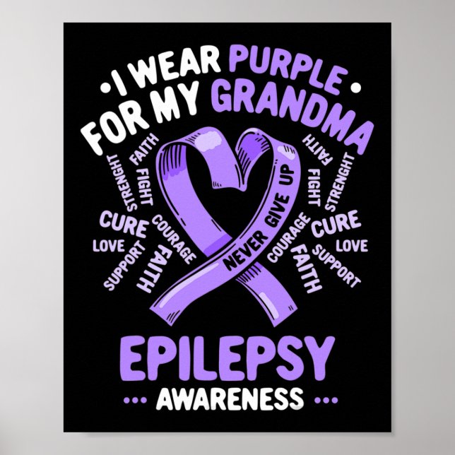 Póster Uso Púrpura Para Mi Abuela Epilepsia De Conciencia (Frente)