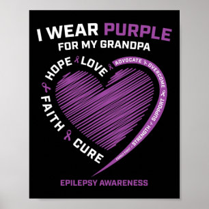 Póster Uso Púrpura Para Mi Abuelo Epilepsy Awareness Ki