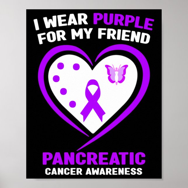 Póster Uso Púrpura Para Mi Amigo El Cáncer Pancreático (Frente)