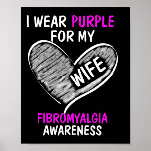 Póster Uso Púrpura Para Mi Familia Esposa Fibromialgia Aw