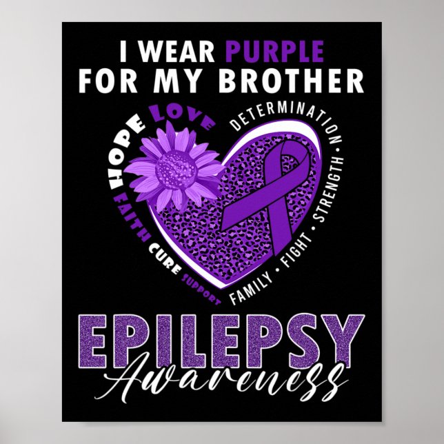 Póster Uso Púrpura Para Mi Hermano Epilepsia Awareness Su (Frente)
