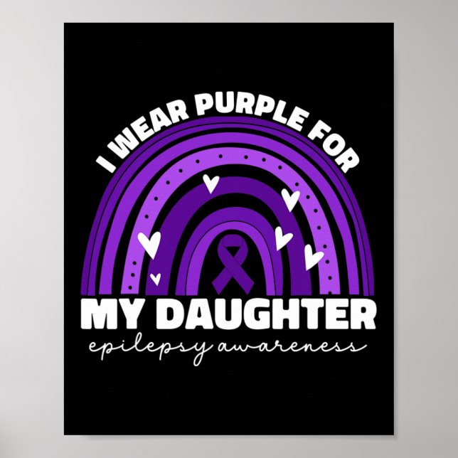 Póster Uso Púrpura Para Mi Hija Epilepsia Awareness M (Frente)