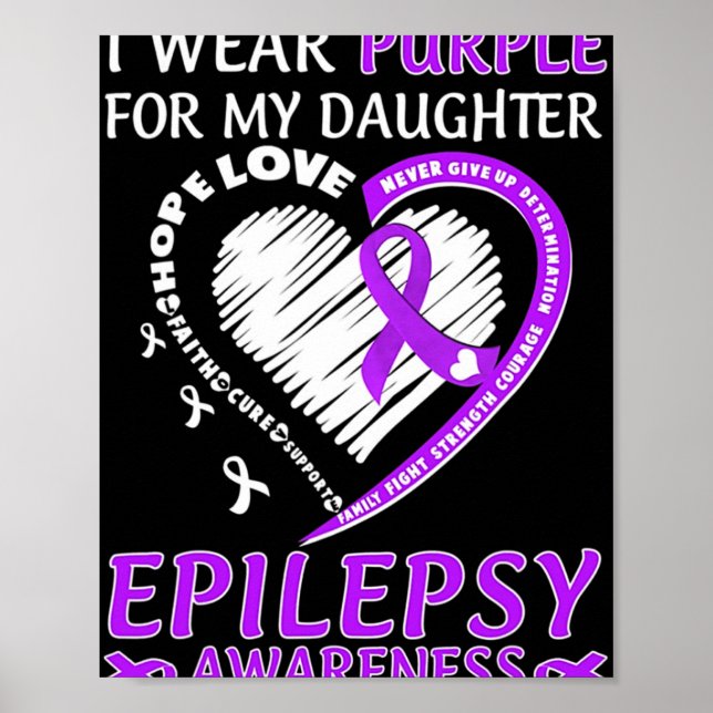 Póster Uso Púrpura Para Mi Hija Epilepsia De Conciencia (Frente)