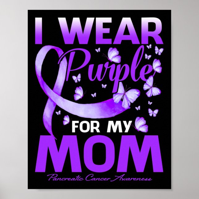 Póster Uso Púrpura Para Mi Mamá Awarene Pancreático Del C (Frente)
