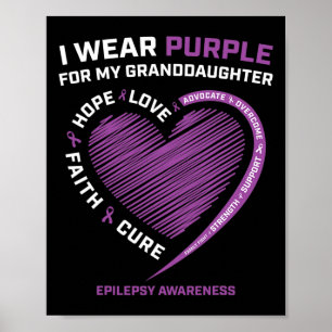 Póster Uso Púrpura Para Mi Nieta Epilepsy Awaren