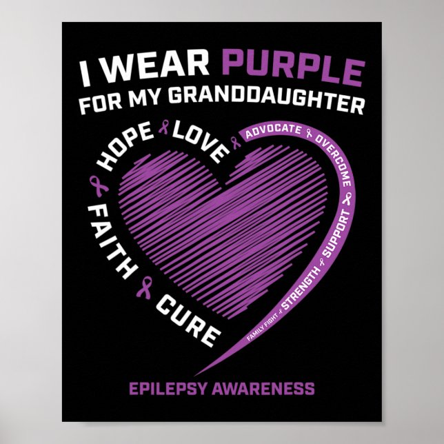 Póster Uso Púrpura Para Mi Nieta Epilepsy Awaren (Frente)
