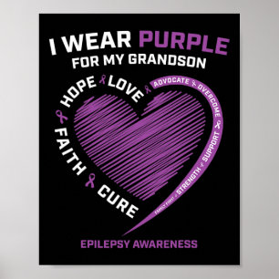 Póster Uso Púrpura Para Mi Nieto Epilepsia Awareness M