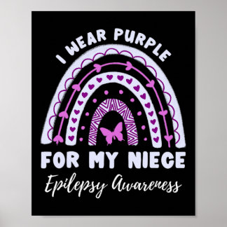 Póster Uso Púrpura Para Mi Niña Epilepsia Lluvia De Conci