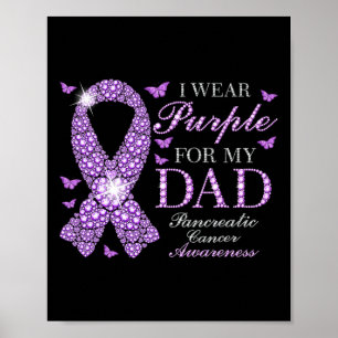 Póster Uso Púrpura Para Mi Papá Awarene De Cáncer Pancreá